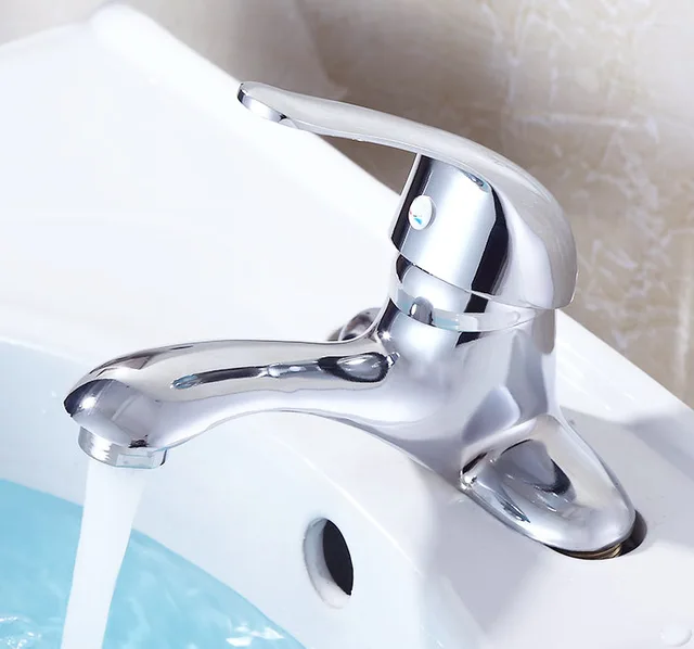 Brass basin hot and cold faucet