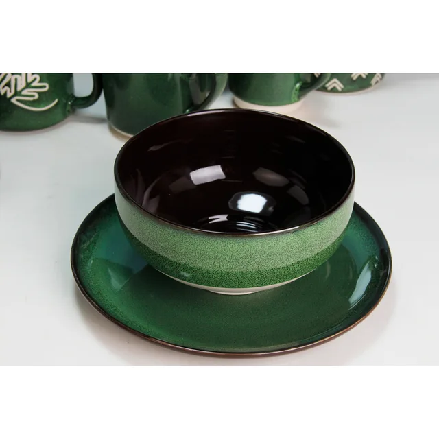 Kic Christmas Reactive Green Dinnerware Set
