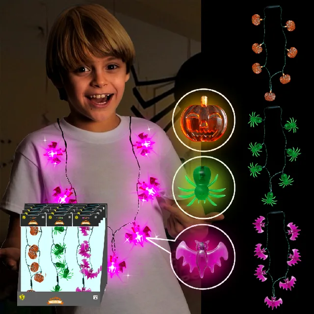 Neonglo J50918 party item Halloween Light Up Halloween Necklace