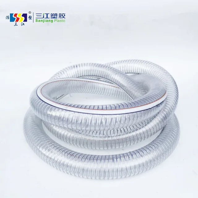 PVC Clear Spring Hose Vacuum Hose Steel Wire Reinforced Food Grade PVC Steel Wire Reinforced Hose