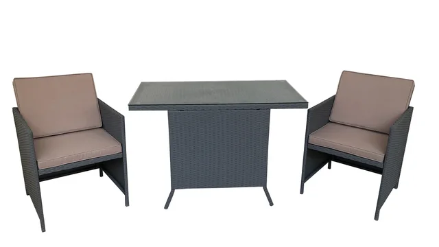 3pcs steel&rattan bistro set