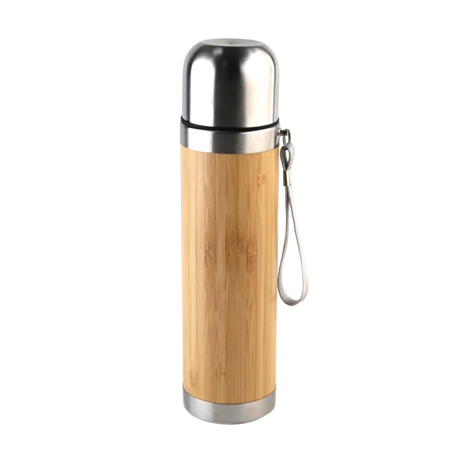 Stainless steel vacuum bamboo flask
