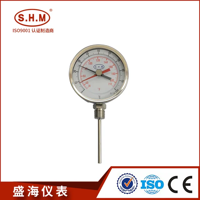 All Stainless steel bimetal thermometer with Red Pointer