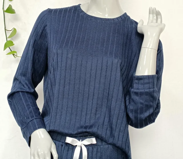Ladies drop needle hacci pyjamas set