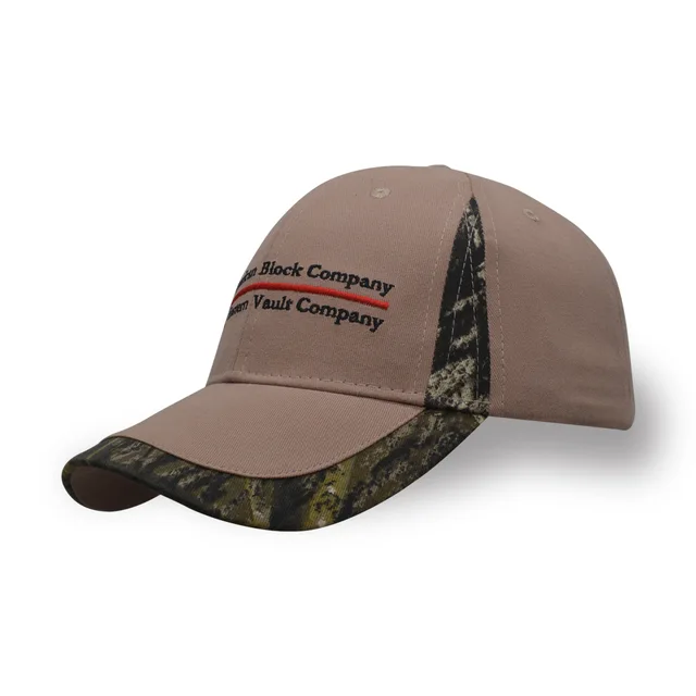 6 panel embroidery brushed cotton twill camouflage connected embroidery binding baseball cap