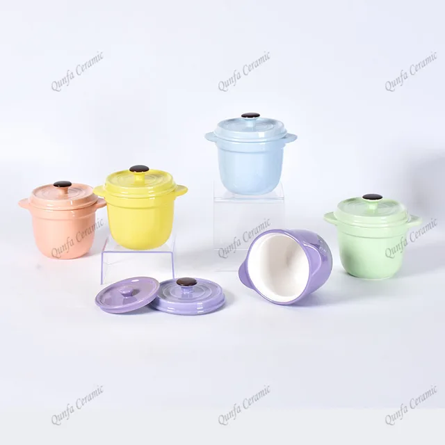 High quality Microwave Oven Safe Cookware Colorful Mini Ceramic Petite Casserole