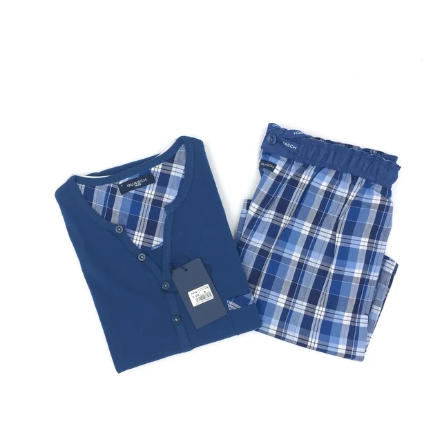Men's 100%cotton mixed pajamas