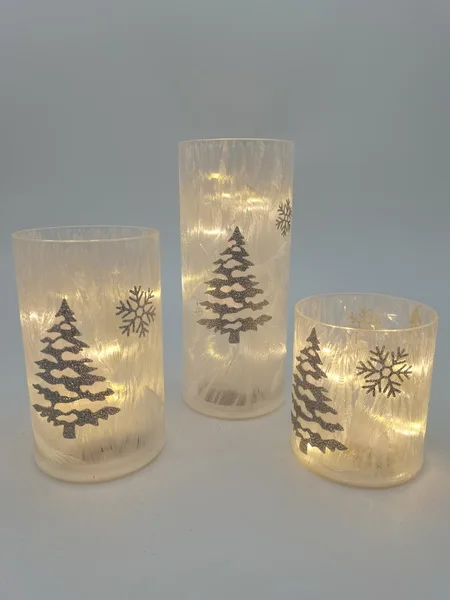 LED Charistmas Glass Cylinder Lamp