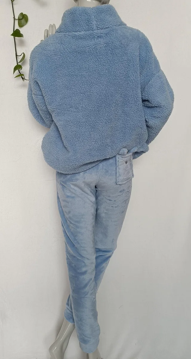 Ladies plush top+fluffy pant