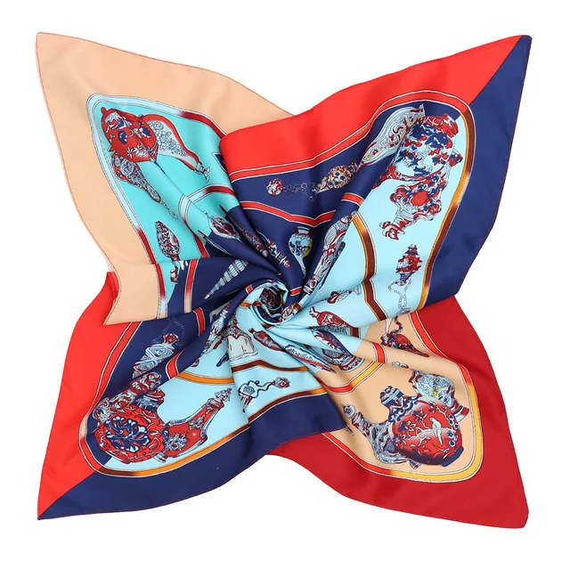 Hot Sale Spring Autumn Women Sacrf digital Print Comfortable Professional Ladies Satin Neck Scarves