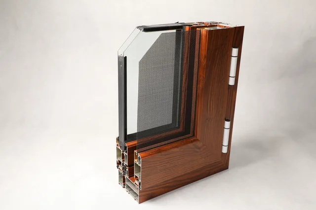 Wooden grain aluminium profile window