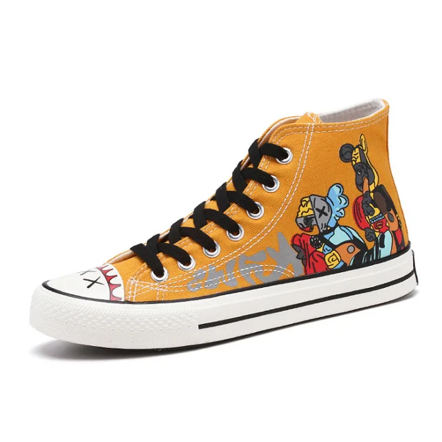 Spring 2021 new high-top Men women Korean fashion graffiti canvas shoes
