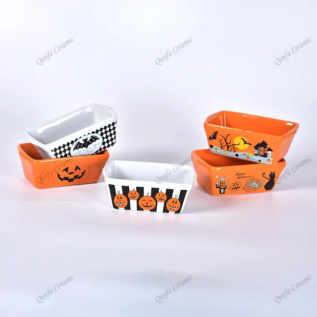Wholesale Custom 5.9 inch Halloween theme Baking Pan rectangular Dish