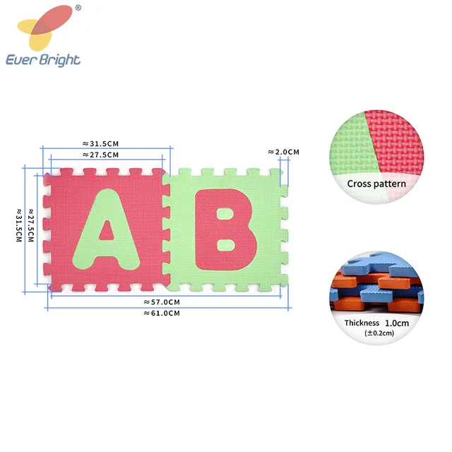 30x30cm 60x60cm 100x100cm Colorful EVA Puzzle Mat