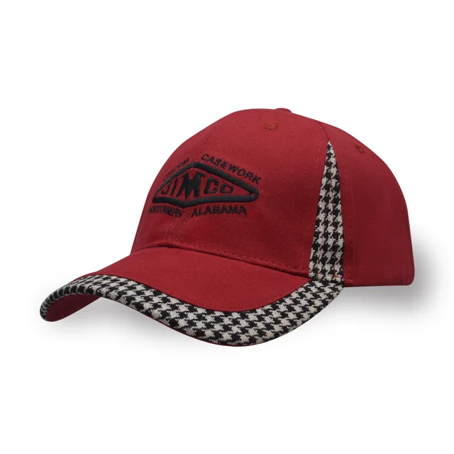 6 panel embroidery connected panel binding brushed cotton twill baseball cap