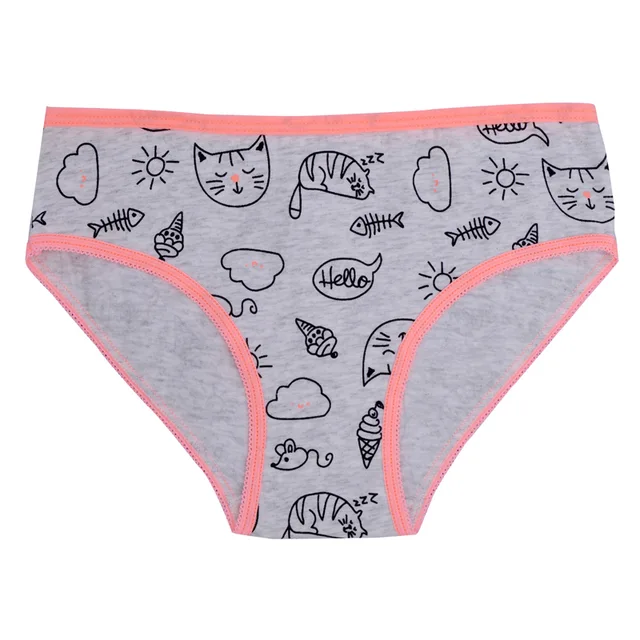 Girl Neon Folded Tape Wb Cat Aop Cotton Spandex Brief