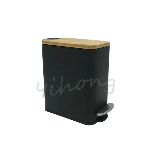 5L Rectangle Bamboo lid Trash Can/Pedal Bin/Trash Bin/Waste Bin/Waste Can