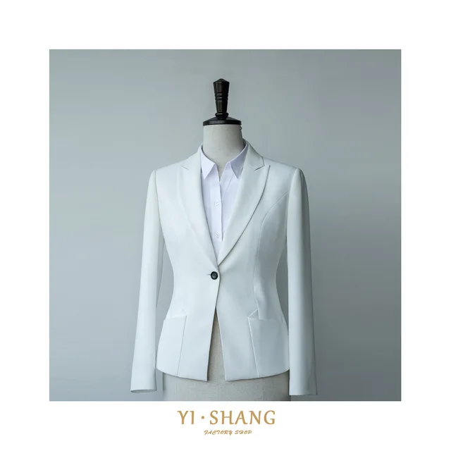 YISHANG white wrinkle - resistant slim women's single suit