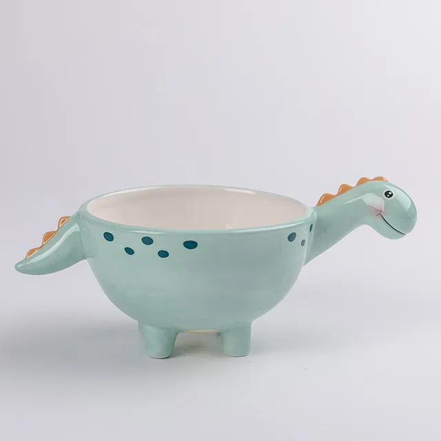 Dinosaur shape ceramic bowl, animal design 3D bowl for children