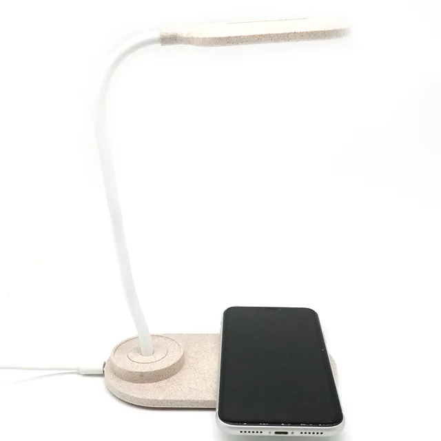 Eco ECO New arrival eco-friendly wheat-straw wireless charger bedside lamp