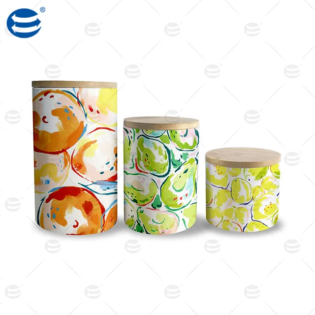 000 Promotional Ceramic Sealed Storage Can With Bamboo Lid