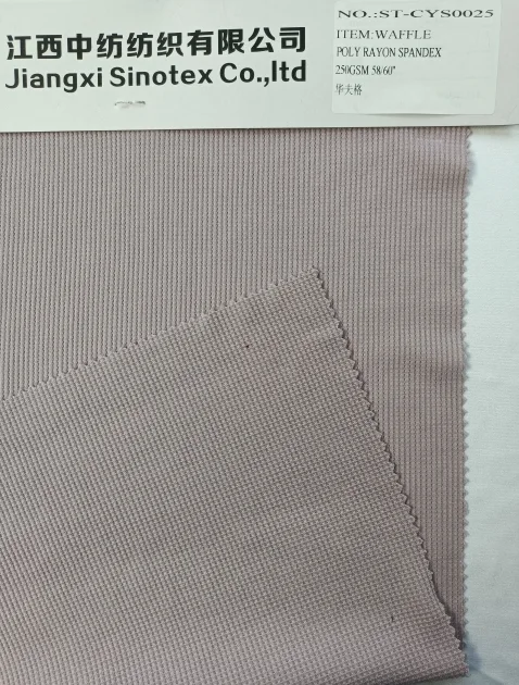 Stcys0025 Polyester Rayon Spandex Waffle 250gsm 60”