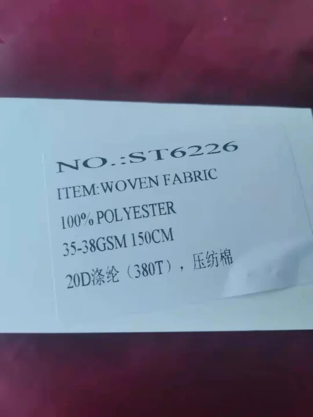 20d Polyester 380t, Imitation Cotton 100% Polyester, 35-38gsm, 150cm