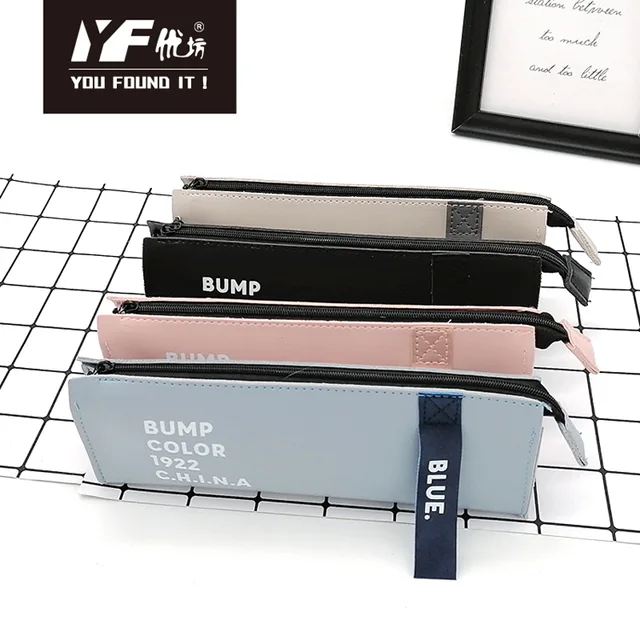 Custom Add logo.Embroidered logo.Print the logo bump color cute PU pencil case