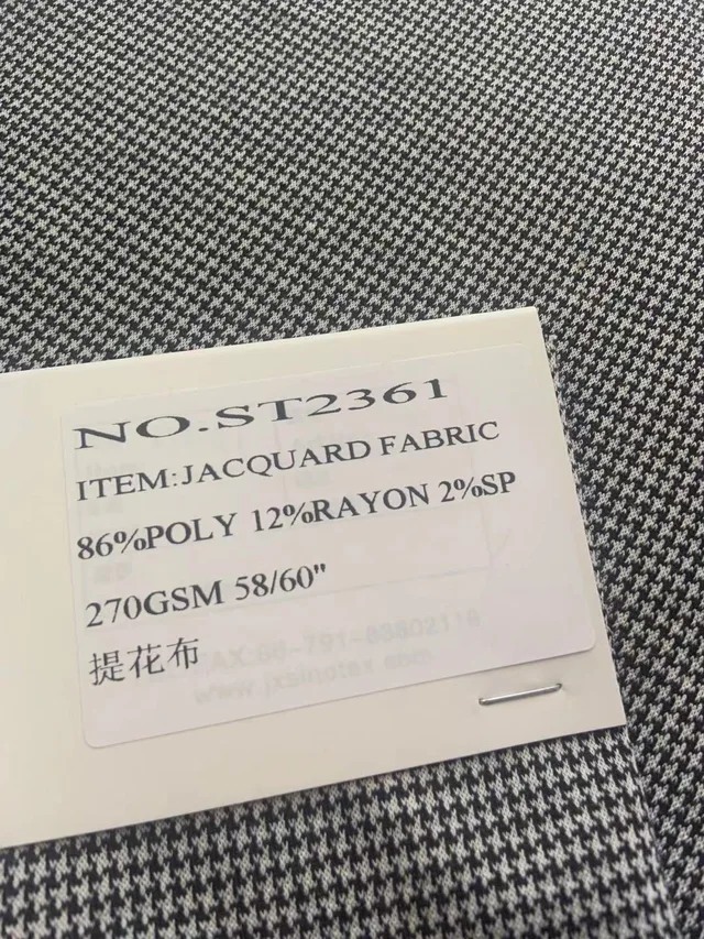 St2373 96/4 Polyester Spandex Jacquard Fabric 305gsm 60/62’’