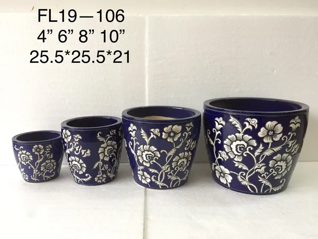 Hand-painted ceramic pot