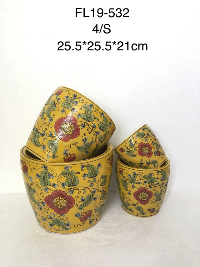 Hand-painted ceramic pot