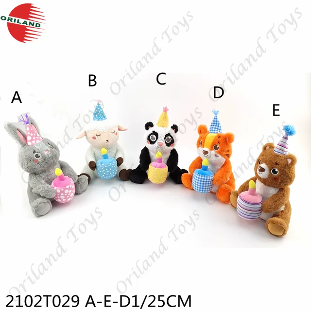 Birthday music plush forest animals stuffed toys custom wholesale soft toys manufacture