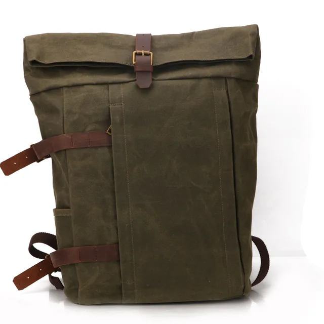 Multifunctional waterproof travel bag large capacity oil wax canvas and crazy horse leather latest man bags collection