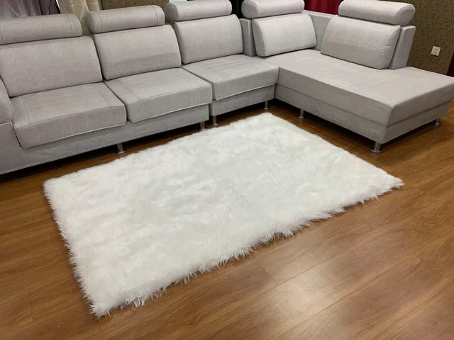 Solid color plush rug