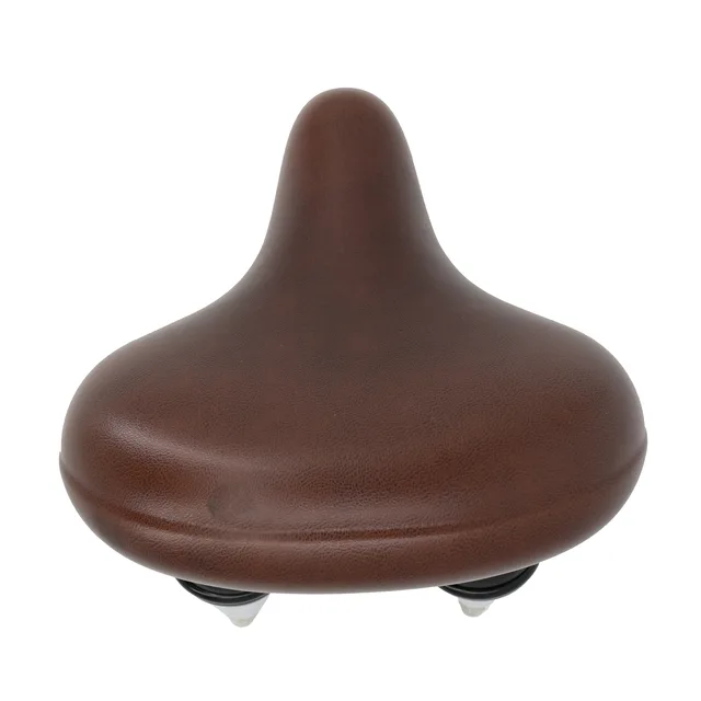 Retro Brown PU Leather Bicycle Saddle Bike Seat for Road Beach Mountain Cruiser Bicycle