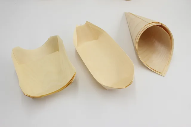 Disposable wooden boat wooden cone bamboo leaf boat