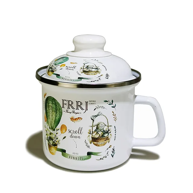 Noodle mug milk coffee mug cup big large capacity noodle cup coffee with S/S RIM and Lid