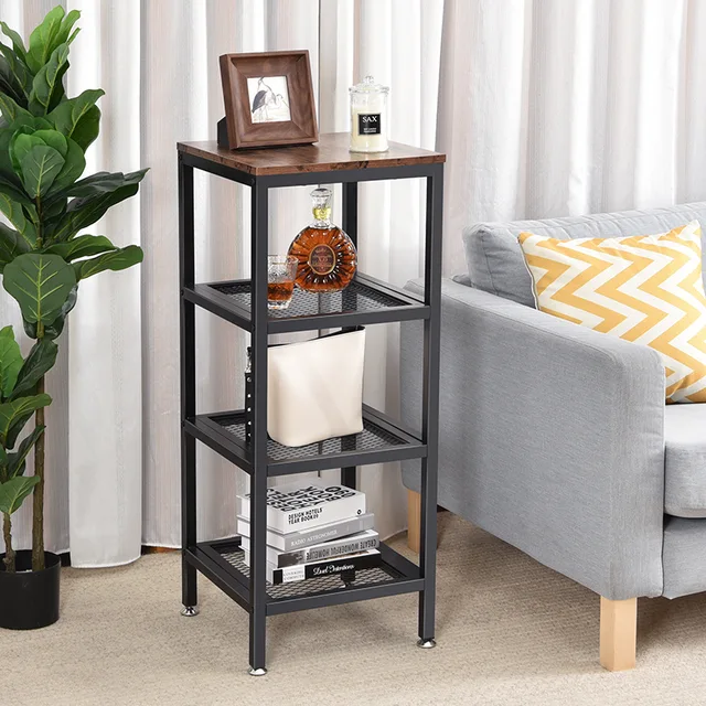 4 Tier Storage Shelves Wood Storage Shelf Storage Shelves Rack Storage Shelfs Home Furniture