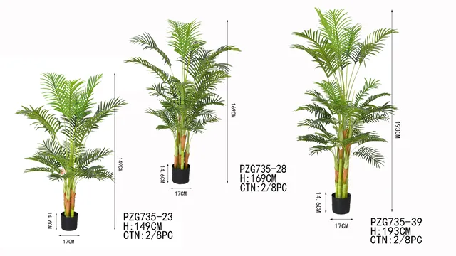 PZG735-23，PZG735-28，PZG735-39 Artificial Palm Tree Kwai Tree Green Plants Indoor Outdoor Decoration