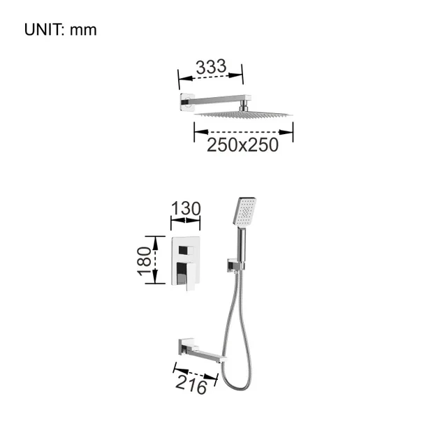 Concealed shower set