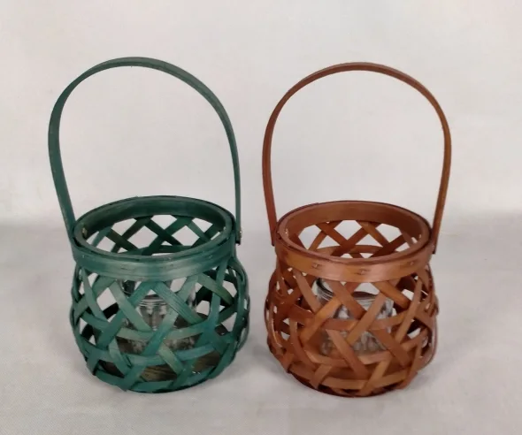YR21041015 zhengheshun bar furniture set 2 colorful lantern by bamboo chip