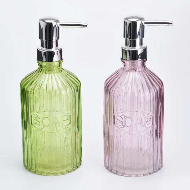 #0 500ml clear essential oil shampoo boston glass bottle soap dispenser skin lotion bottle with spray pump 8oz