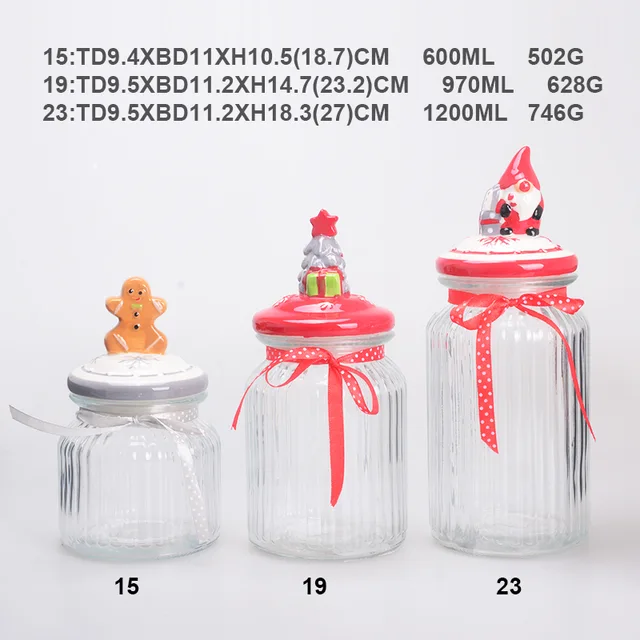 #Christmas food safe glass storage jar with ceramic lid