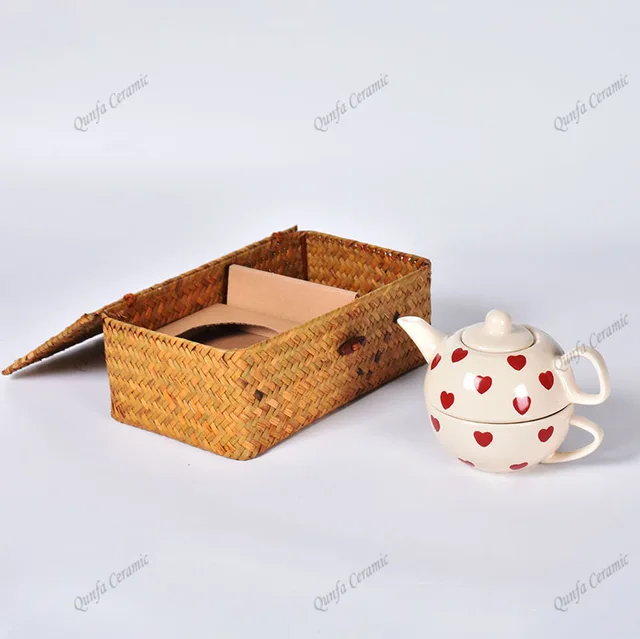 2 pcs Porcelain teapot cup saucer set Ceramic tea Pot