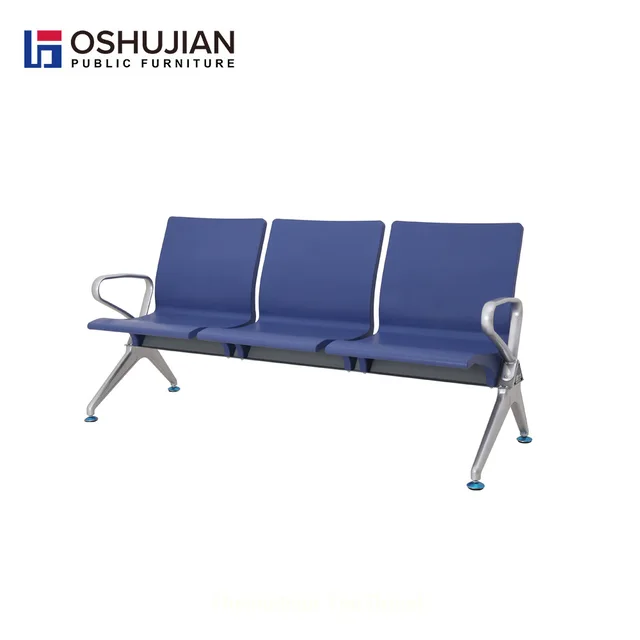 Visitor single 3 seat metal airport waiting seat pu foam lounge row office airport seating