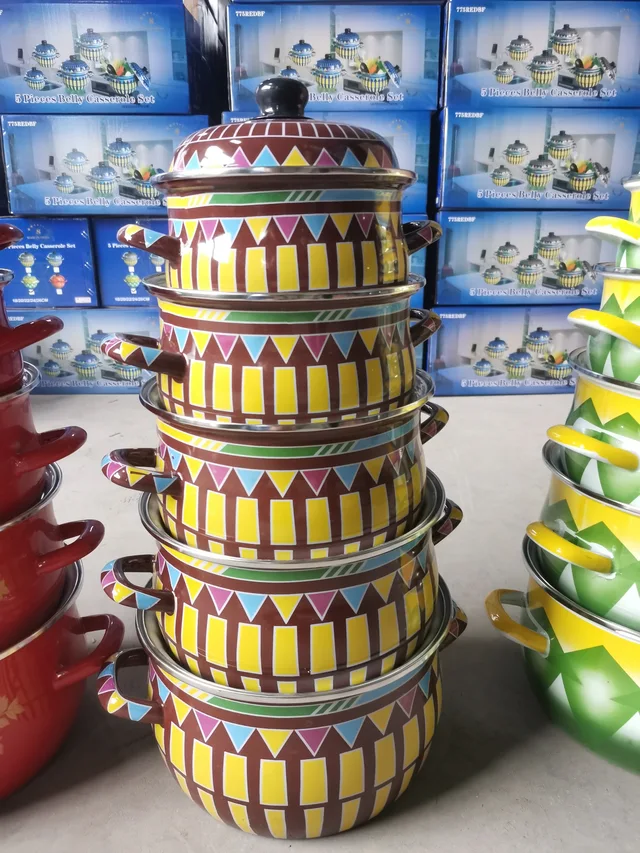 High quality Enamel casserole 3pcs 5pcs 6pcs