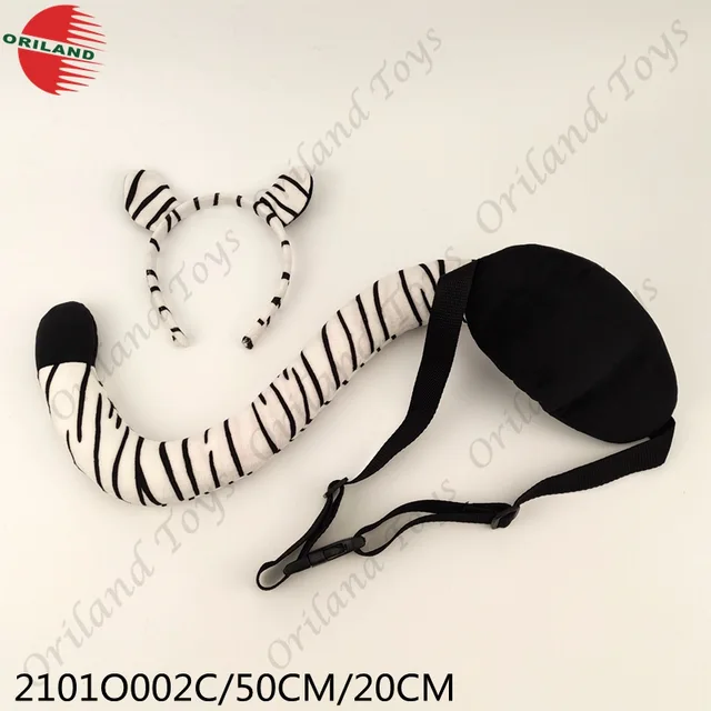 Zoo zebra animal tail headband set playful party decoration cosplay