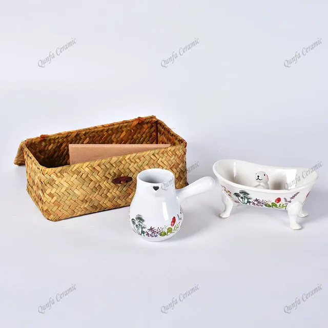 Wholesale Price Set of 2 Milk Jug Ceramic Dessert Bow Set