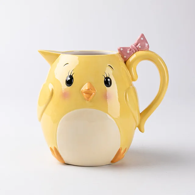 Ceramic yellow chicken series mugs
