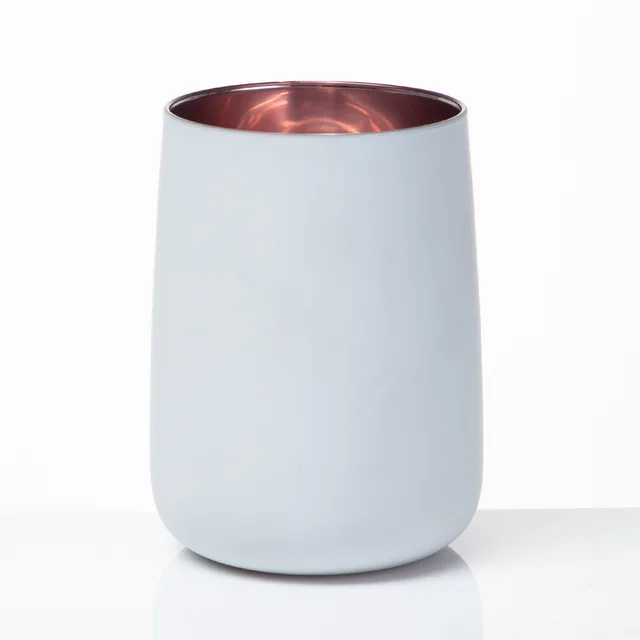 Glass candle jars with inside sprayed color